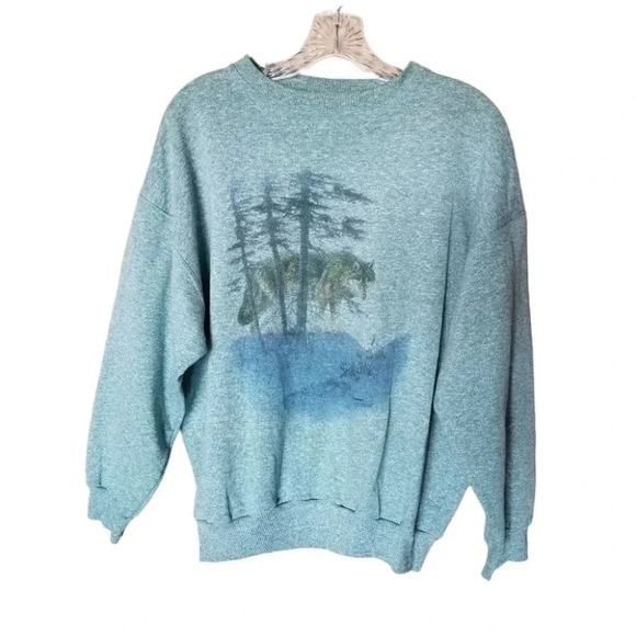 Women's Green Graphic Sweater - Picture 1 of 10